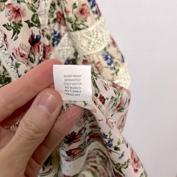 Anthro Blue Tassel Baby Doll Blouse - Picture 4 of 5